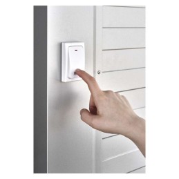 Paristoton ovikello 230V AC johdoton P5729 valkoinen