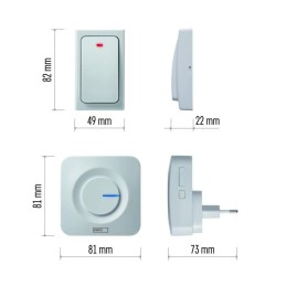 Juhtmevaba uksekell 230V AC P5729 valge patareivaba