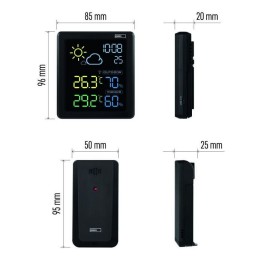Juhtmevaba digitaalne ilmajaam värvilise displeiga 2x AA + USB