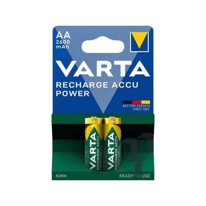 Accu Power 2600 mAh įkraunamos baterijos, VARTA, 2 vnt.