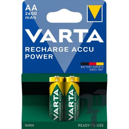 Accu Power 2600 mAh įkraunamos baterijos, VARTA, 2 vnt.