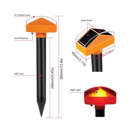 Mud flap with night light, solar panel, set of 2, IP65