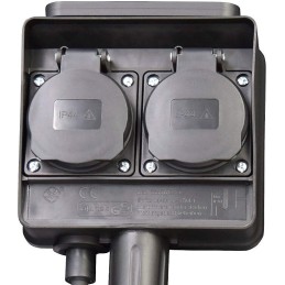 Garden socket / extension lead 2x socket timer 16A black