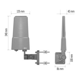 Universaalne antenn VILLAGE FLIPP–V200 komplekt