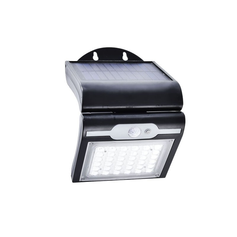SMD LED luminaire with solar panel 200 Lm motion sensor, black