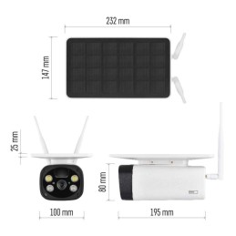 Valvontakamera GoSmart IP-600 EYE WiFi + aurinkopaneeli + valonheitin + sireeni