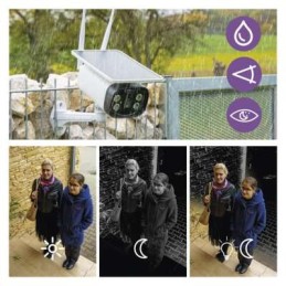 Valvontakamera GoSmart IP-600 EYE WiFi + aurinkopaneeli + valonheitin + sireeni