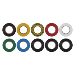 PVC izoliacinė juosta 19 mm/20 m, 10 vnt., įvairių spalvų