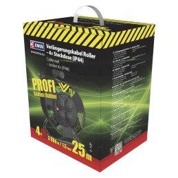 Pailginimo laidas ant gumos ritės, 25 m, 3 x 1,5 mm, IP44