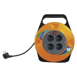Jatkojohto, rumpu, PVC, 4 pistorasiaa, 10m SCHUKO