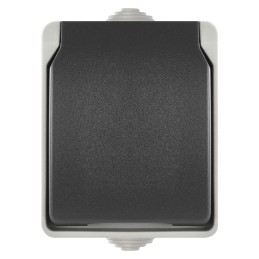 Socket with cover surface mounted IP44