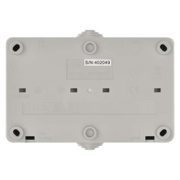 Socket 2x, surface mounted, with cover IP44