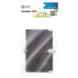 Розетка 2x, поверхностный монтаж, с крышкой IP44