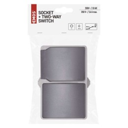 Socket and switch with cover, surface mounted IP44