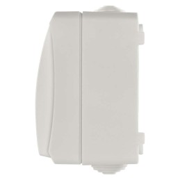 Surface mounted switch double IP54 white