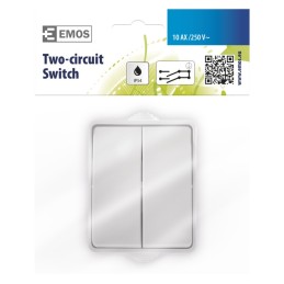 Surface mounted switch double IP54 white