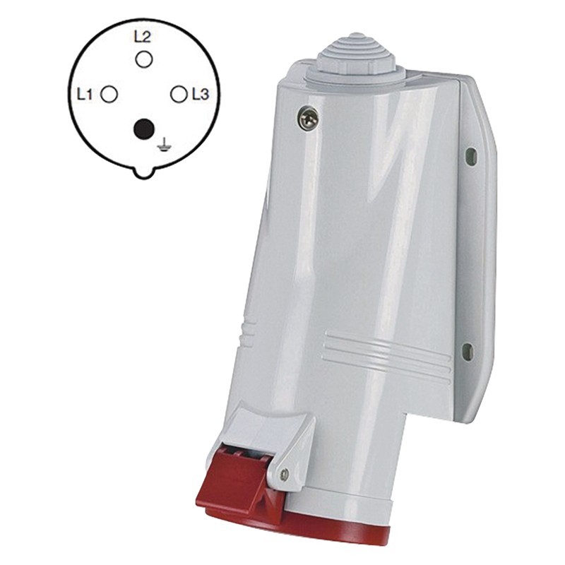 Розетка настенная 4P 32A/400V, IP44