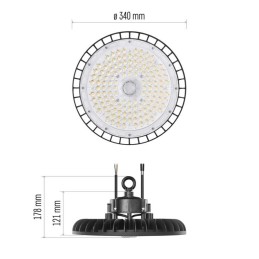 LED Industrial High Bay teollisuusvalaisin ASTER 200W, 60°
