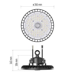 LED-teollisuusvalaisin High Bay ASTER 100W, 60°