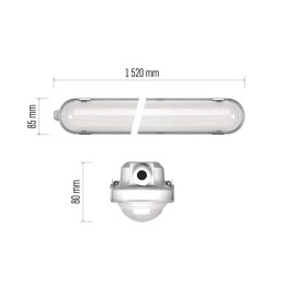 LED dulkių ir vandens nepraleidžiantis pramoninis šviestuvas MISTY 51W CW, IP66