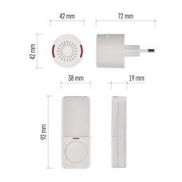 Belaidis durų skambutis 150 m, baltas