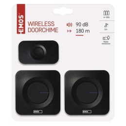 Doorbell wireless 2 pcs black