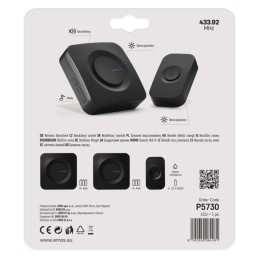 Belaidis durų skambutis, 2 vnt., juodos spalvos