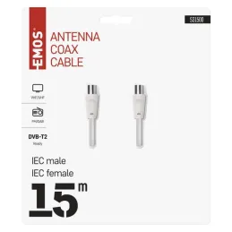 Ekranuotas antenos kabelis 15 m – tiesus