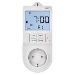 Thermostat with digital timer function in socket outlet, schuko