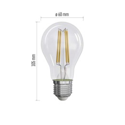 Светодиодная лампочка A60 8.5W E27 диммируемая теплая нить накаливания