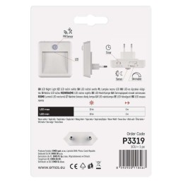 Yövalo/ yölamppu LED himmennettävä pistokkeellinen PIR-ajastin