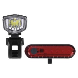 Rechargeable LED bicycle front and rear light 90Lm