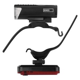 Rechargeable LED bicycle front and rear light 90Lm