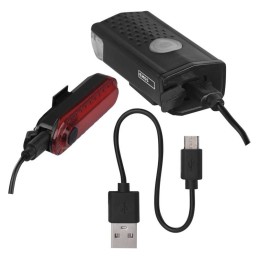 Rechargeable LED bicycle front and rear light 90Lm