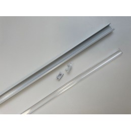 LED juostos profilis B, komplektas, skaidrus dangtelis, 1 m