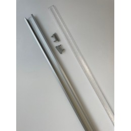 LED juostos profilis B sidabrinis, komplektas, matinis (ledinis) dangtelis, 1 m