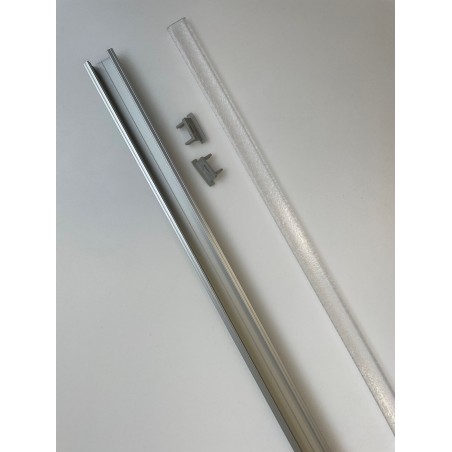 LED juostos profilis B sidabrinis, komplektas, matinis (ledinis) dangtelis, 1 m