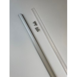 LED juostos profilis B sidabrinis, komplektas, matinis (ledinis) dangtelis, 1 m