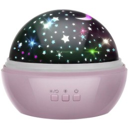 LED lempa/projektorius „Žvaigždėtas dangus ir povandeninis pasaulis“, rožinė