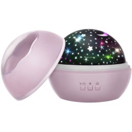 Led-lamppu/projektori tähtitaivaalle ja vedenalaiseen maailmaan, vaaleanpunainen