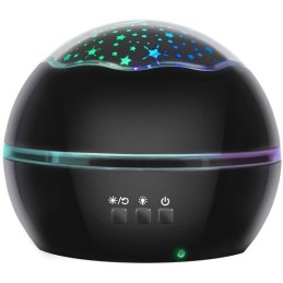 Led-lamppu/projektori tähtitaivaalle ja vedenalaiseen maailmaan, musta