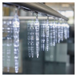 LED light chain 10 icicles, 1.35 m, 2x AA, indoor, cool white, with timer