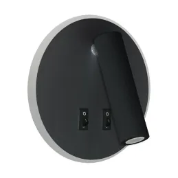 Sieninis šviestuvas OTELLO LED 6W+3W juodas, apvalus