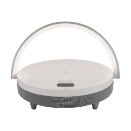 Saturn led wireless charger white speaker