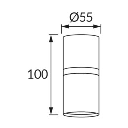 Spotlight / lubų šviestuvas Dior DWL Gu10 juodas / chromas apvalus