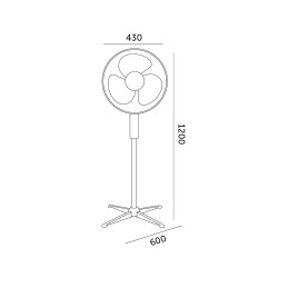 Floor fan Viento Windstar 3x speed 45w white