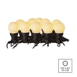 Vakarėlio apšvietimas, sodo apšvietimas LED šviesos grandinė 10x 5 m šilta matinė išplečiama