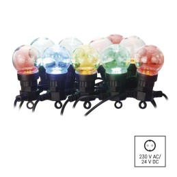 LED light chain 10x party bulbs, 5 m, outdoor and indoor, multicolour