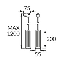 Track lighting fitting frida tra 20 gu10 white/chrome