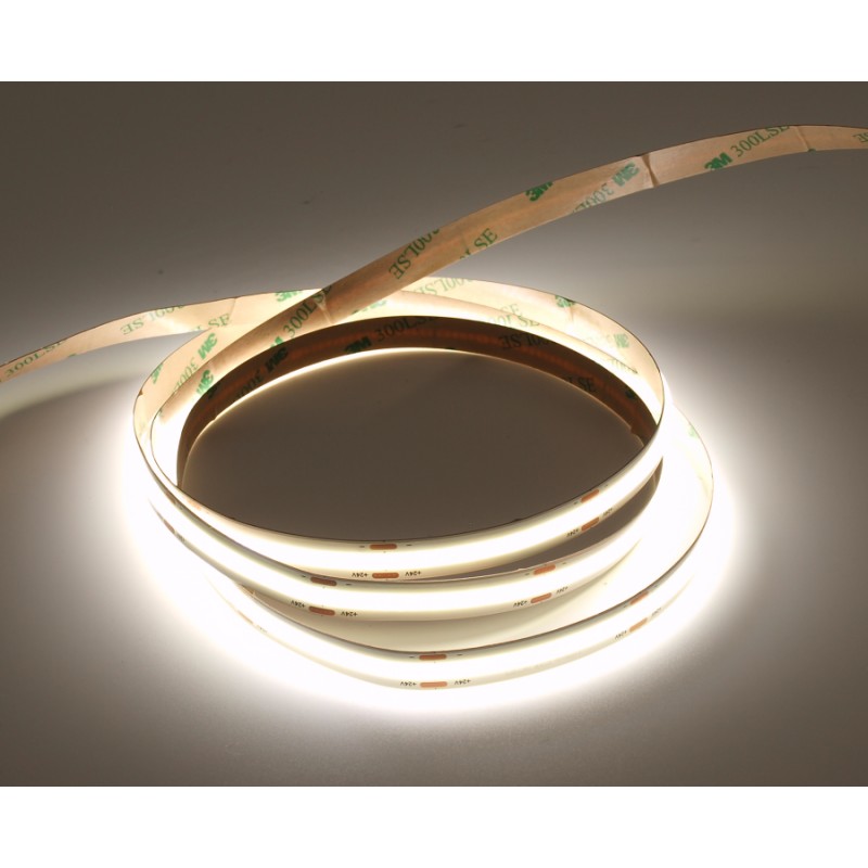 Profesionali LED juosta COB 12 W/m 24 V, šalta 6500 K